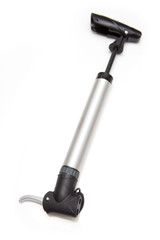 Bike pump isolated on a white stuido background.