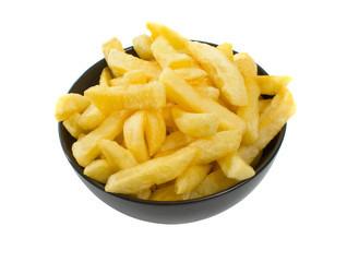Bowl of Hot Chips over white background