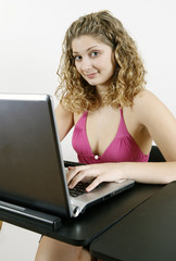 girl working on laptop