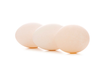 Group of eggs isolated on the white