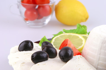 soft feta cheese served