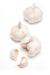 Garlic isolated on a white studio background.