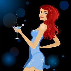 The woman with a glass