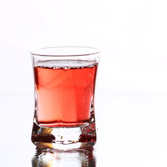 red vodka on white