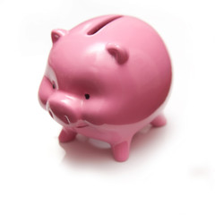 Obraz premium Piggy bank style money box isolated on a white background.