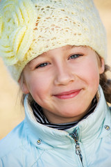 Beautiful young girl close-up portrait