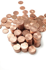 coins  on white background