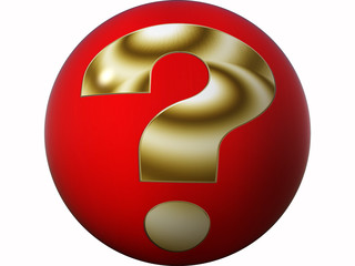 Button goldenes Fragezeichen