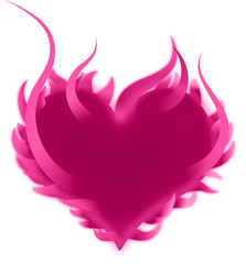 Burning Heart pink isolated