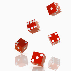 rote fallende Würfel