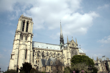 Fototapeta na wymiar Notre Dame, vue de côté