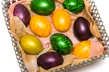 Easter eggs in a basket