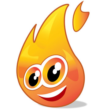 Red hot flaming mascot