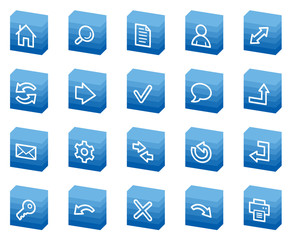 Basic web icons, blue box series