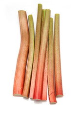 Rhubarb  isolated on a white studio background.
