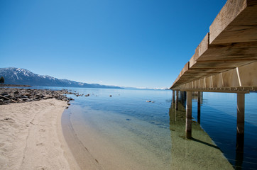Pier at Lake Tahoe vacation resort in California