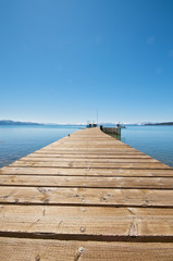 Obraz na płótnie Canvas Pier at Lake Tahoe vacation resort in California
