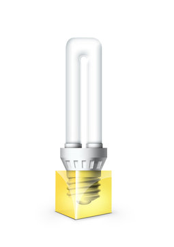Luminous tube in yellow cube