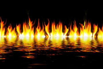 Naklejka premium Fire on Water