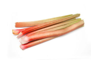 Rhubarb  isolated on a white studio background.