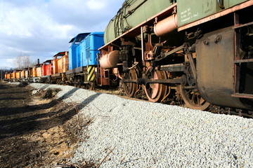 Fototapeta na wymiar Zezłomowane lokomotywy