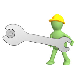 3d worker, twisting a nut