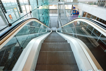 escalators in airport