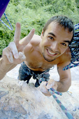 Climber signing victory