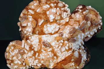 Italian paschal dove-shaped candied cake called Colomba