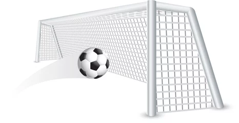 Papier Peint photo autocollant Sports de balle Isolated soccer goal and ball