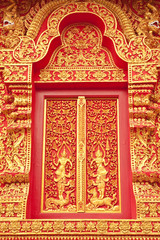 Fototapeta na wymiar Windows of Buddhist church, Thailand