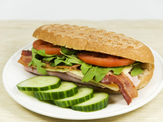 fresh sandwich and vegetable