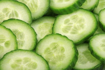 chopped cucumber on slices