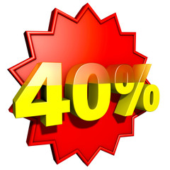 40 percent price off