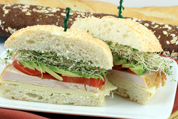 sandwich  with oven roasted turkey