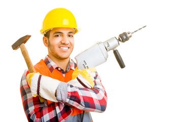 Bauarbeiter mit Werkzeug