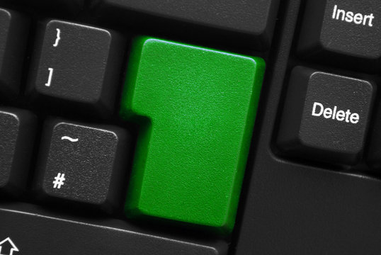 Green key on keyboard - "Insert your own text"