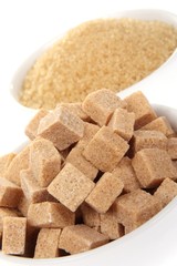 Two kind of brown sugar,  closeup