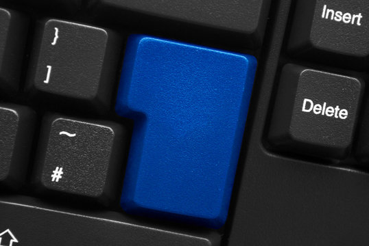 Blue key on keyboard - "Insert your own text"