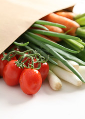 Fresh vegetables in the paper bag (easy to remove the text)