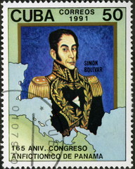 Cuba. Simon Bolivar. 1991. Timbre postal.