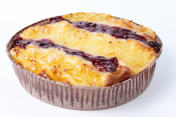 the plum cake isolated on white