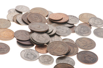 Russian money on white