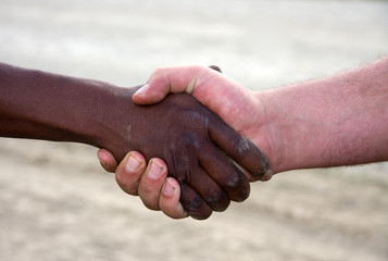 interracial handshake - 13415521