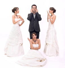 3 brides and 1 groom