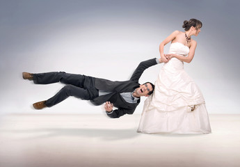 Bride abusing groom