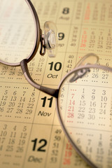 Calender and glasses