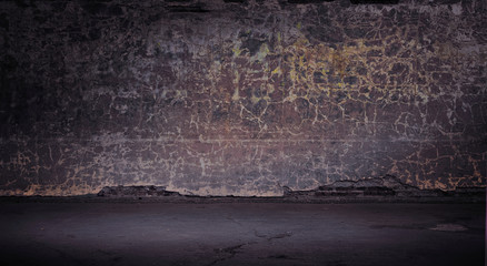 Wide grunge vintage background, color version