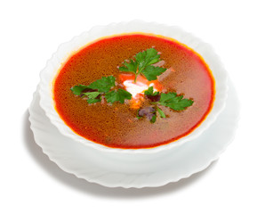 soup from beet with sour cream