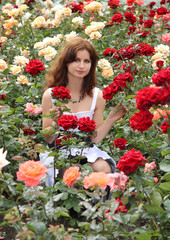 Girl and roses